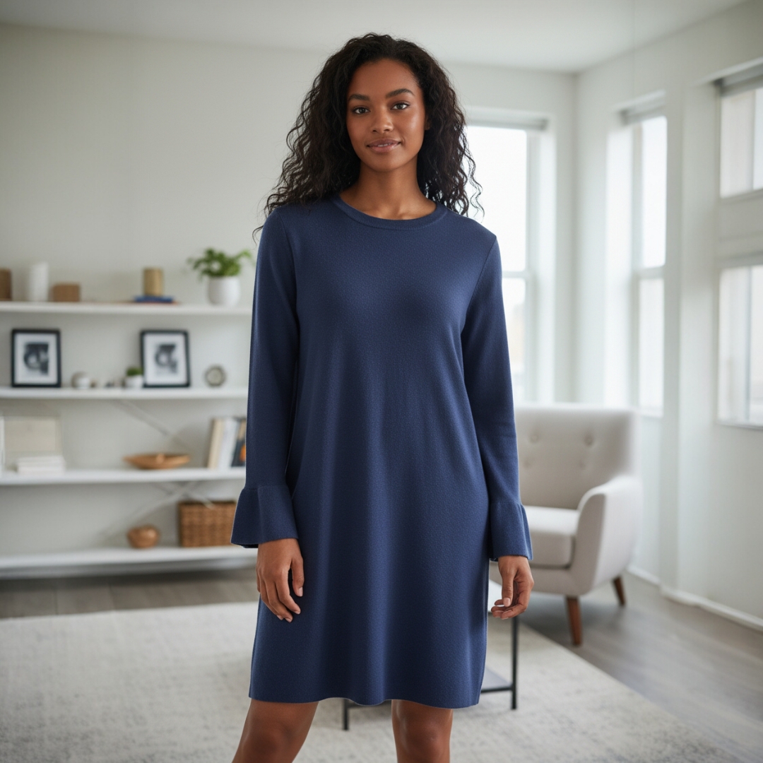 Banana Republic Classic Long Sleeve Dress In Navy